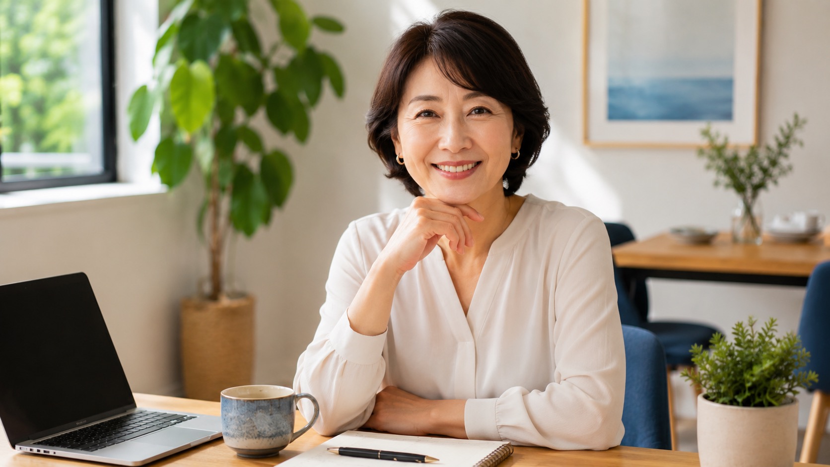40代女性が健康的な生活習慣を実践している様子