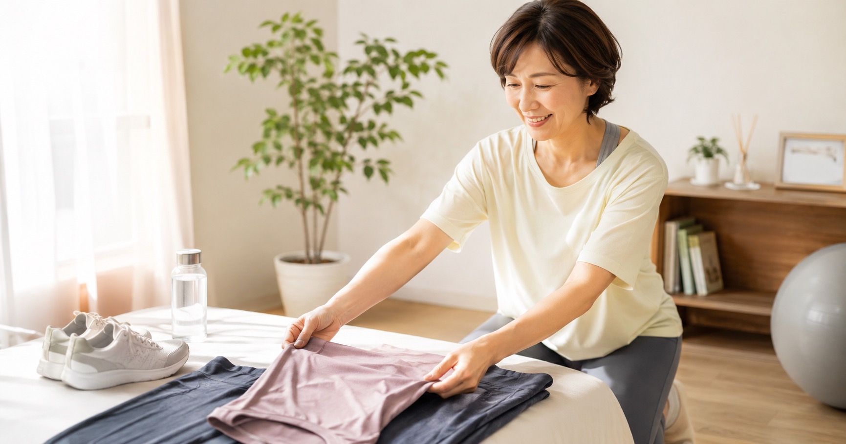 朝の習慣として運動する女性のイメージ